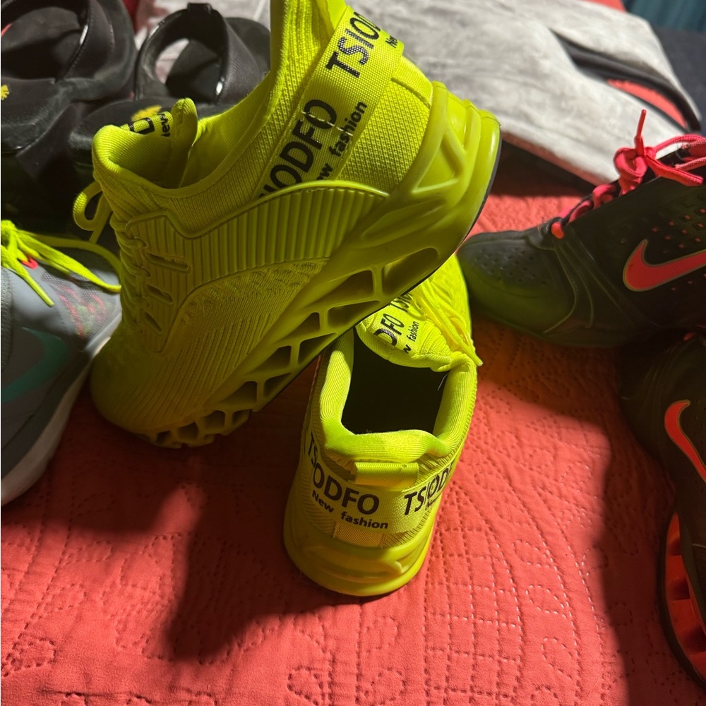 Neon Yellow Athletic Shoes